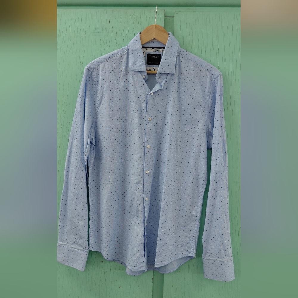 Ricky Singh Denim and Flower Men's Light Blue Dress Shirt